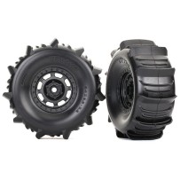 Traxxas Tires and wheels assembled glued (desert racer wheels paddle tires) TRX8475