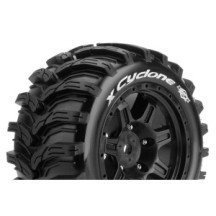 Louise RC MFT X-CYCLONE Tire Set for X-Maxx Mounted Sport Black Wheels Hex 24mm LR-T3298B