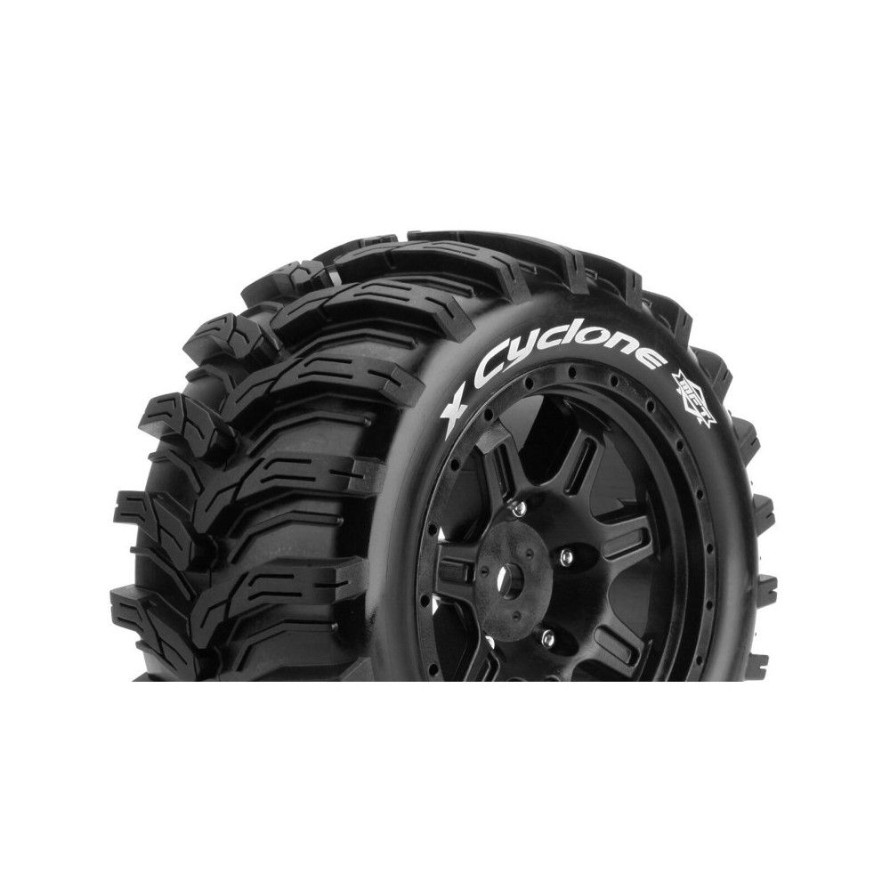 Louise RC MFT X-CYCLONE Tire Set for X-Maxx Mounted Sport Black Wheels Hex 24mm LR-T3298B Louise RC MFT X-CYCLONE Tire Set for X-Maxx Mounted Sport Black Wheels Hex 24mm LR-T3298B