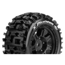 Louise RC MFT X-PIONEER Tire Set for X-Maxx Mounted Sport Black Wheels Hex 24mm LR-T3296B