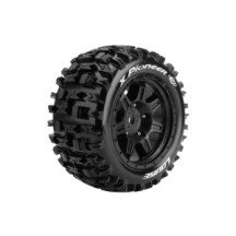 Louise RC MFT X-PIONEER Tire Set for X-Maxx Mounted Sport Black Wheels Hex 24mm LR-T3296B