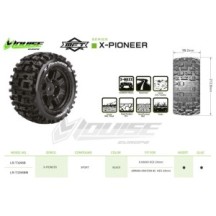 Louise RC MFT X-PIONEER Tire Set for X-Maxx Mounted Sport Black Wheels Hex 24mm LR-T3296B
