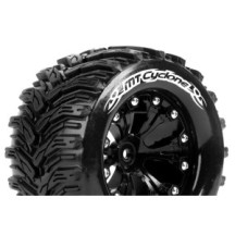 Louise RC MT-CYCLONE 1-10 Monster Truck Tire Set Mounted Soft Black 2.8 Wheels 1/2-Offset Hex 12mm LR-T3226SBH