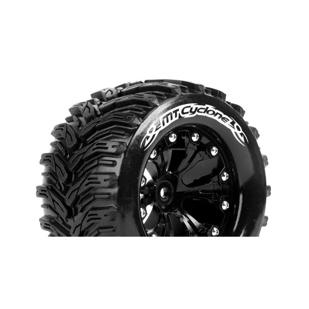 Louise RC MT-CYCLONE 1-10 Monster Truck Tire Set Mounted Soft Black 2.8 Wheels 1/2-Offset Hex 12mm LR-T3226SBH Louise RC MT-CYCLONE 1-10 Monster Truck Tire Set Mounted Soft Black 2.8 Wheels 1/2-Offset Hex 12mm LR-T3226SBH
