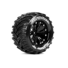 Louise RC MT-CYCLONE 1-10 Monster Truck Tire Set Mounted Soft Black 2.8 Wheels 1/2-Offset Hex 12mm LR-T3226SBH