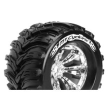 Louise RC MT-CYCLONE 1-8 Monster Truck Tire Set Mounted Sport Felgen 3.8 Chrom 1/2-Offset Hex 17mm LR-T3220CH