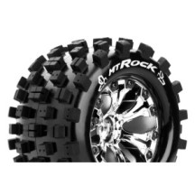 Louise RC MT-ROCK 1-10 Monster Truck Tire Set Mounted Sport Chrome 2.8 Wheels 0-Offset 12mm LR-T3275SC