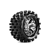 Louise RC MT-ROCK 1-10 Monster Truck Tire Set Mounted Sport Chrome 2.8 Wheels 0-Offset 12mm LR-T3275SC
