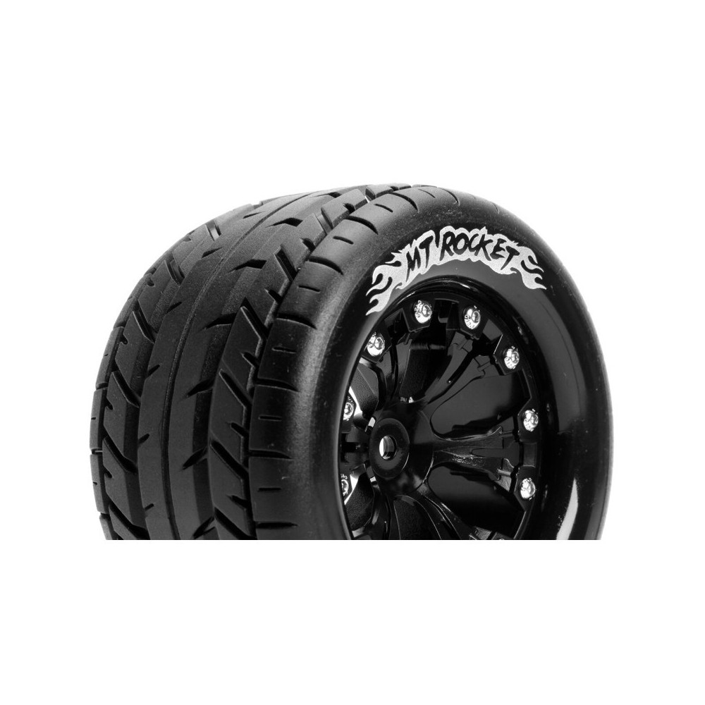 Louise RC MT-ROCKET 1-10 Monster Truck Tire Set Mounted Sport Black 2.8 Wheels 0-Offset Hex 12mm LR-T3201SB Louise RC MT-ROCKET 1-10 Monster Truck Tire Set Mounted Sport Black 2.8 Wheels 0-Offset Hex 12mm LR-T3201SB