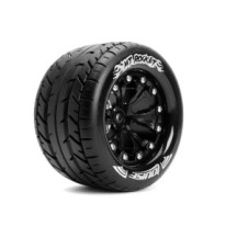 Louise RC MT-ROCKET 1-10 Monster Truck Tire Set Mounted Sport Black 2.8 Wheels 0-Offset Hex 12mm LR-T3201SB