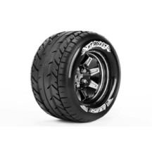 Louise RC MT-ROCKET 1-10 Monster Truck Tire Set Mounted Sport Black Chrome 2.8 Wheels Hex 14mm LR-T3201SBCM