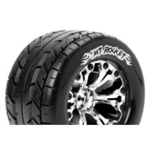 Louise RC MT-ROCKET 1-10 Monster Truck Tire Set Mounted Sport Chrome 2.8 Wheels 1/2-Offset Hex 12mm LR-T3201SCH