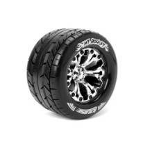 Louise RC MT-ROCKET 1-10 Monster Truck Tire Set Mounted Sport Chrome 2.8 Wheels 1/2-Offset Hex 12mm LR-T3201SCH