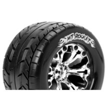 Louise RC MT-ROCKET 1-10 Monster Truck Tire Set Mounted Sport Chrome 2.8 Wheels Hex 12mm LR-T3201SC