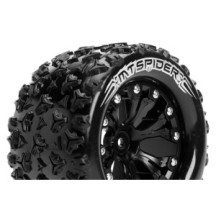 Louise RC MT-SPIDER 1-10 Monster Truck Tire Set Mounted Sport Black 2.8 Wheels 1/2-Offset Hex 12mm LR-T3203SBH