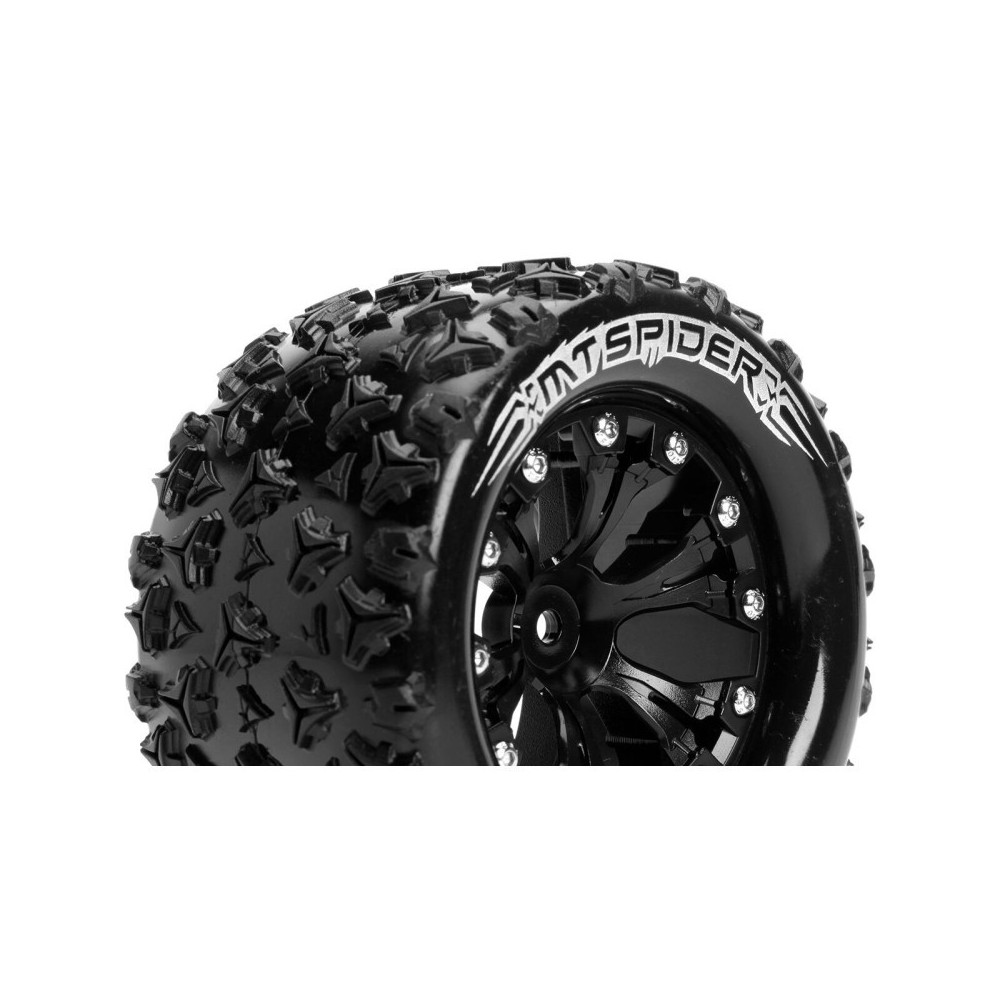 Louise RC MT-SPIDER 1-10 Monster Truck Tire Set Mounted Sport Black 2.8 Wheels 1/2-Offset Hex 12mm LR-T3203SBH Louise RC MT-SPIDER 1-10 Monster Truck Tire Set Mounted Sport Black 2.8 Wheels 1/2-Offset Hex 12mm LR-T3203SBH