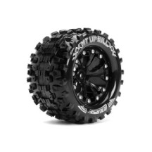 Louise RC MT-UPHILL 1-10 Monster Truck Tire Set Mounted Sport Black 2.8 Wheels 1/2-Offset Hex 12mm LR-T3204SBH