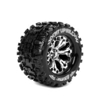 Louise RC MT-UPHILL 1-10 Monster Truck Tire Set Mounted Sport Chrome 2.8 Wheels Hex 12mm LR-T3204SC
