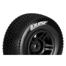 Louise RC SC-GROOVE 1-10 Short Course Tire Set Mounted Super Soft Black Wheels Hex 12mm LR-T3146VBTF