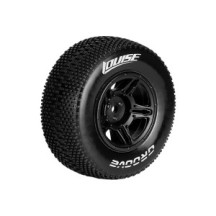 Louise RC SC-GROOVE 1-10 Short Course Tire Set Mounted Super Soft Black Wheels Hex 12mm LR-T3146VBTF