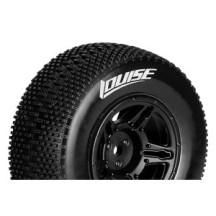 Louise RC SC-GROOVE 1-10 Short Course Tire Set Mounted Super Soft Black Wheels Losi TEN-SCTE 4X4 LR-T3146VBLA