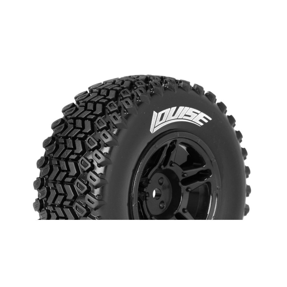 Louise RC SC-HUMMER 1-10 Short Course Tire Set Mounted Soft Black Wheels Hex 12mm SLASH 2WD Front LR-T3224SBTF Louise RC SC-HUMMER 1-10 Short Course Tire Set Mounted Soft Black Wheels Hex 12mm SLASH 2WD Front LR-T3224SBTF