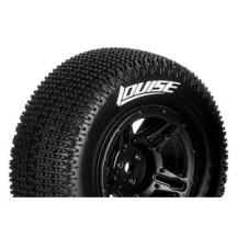 Louise RC SC-MAGLEV 1-10 Short Course Tire Set Mounted Soft Black Wheels Hex 12mm LR-T3145SBTR