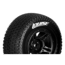 Louise RC SC-MAGLEV 1-10 Short Course Tire Set Mounted Soft Black Wheels Losi TEN-SCTE 4X4 LR-T3145SBLA