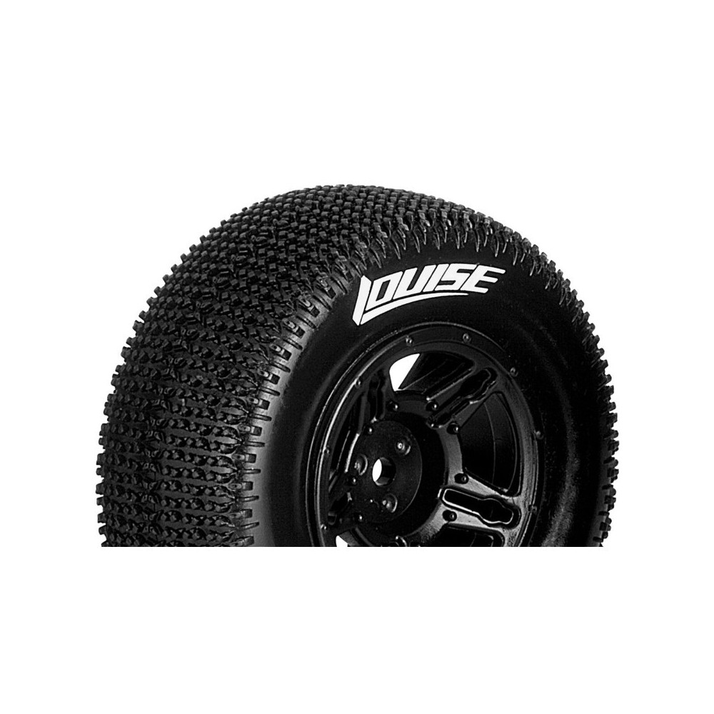 Louise RC SC-MAGLEV 1-10 Short Course Tire Set Mounted Soft Black Wheels Losi TEN-SCTE 4X4 LR-T3145SBLA
