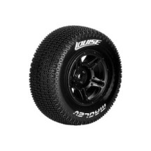 Louise RC SC-MAGLEV 1-10 Short Course Tire Set Mounted Soft Black Wheels Losi TEN-SCTE 4X4 LR-T3145SBLA