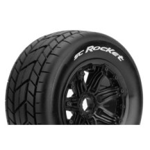 Louise RC SC-ROCKET 1-5 Short Course Truck Tire Set Mounted Sport Black Bead-Lock Wheels Hex 24mm LR-T3291B