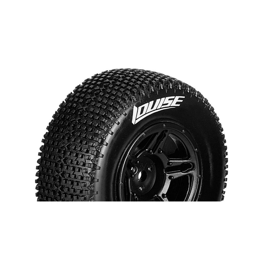 Louise RC SC-TURBO 1-10 Short Course Tire Set Mounted Soft Black Wheels Asso SC10 4X4 LR-T3147SBAA