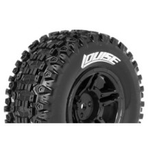 Louise RC SC-UPHILL 1-10 Short Course Tire Set Mounted Soft Black Wheels Hex 12mm SLASH 2WD Front LR-T3223SBTF