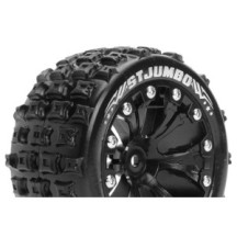 Louise RC ST-JUMBO 1-10 Stadium Truck Tire Set Mounted Sport Black 2.8 Wheels 1/2-Offset Hex 12mm LR-T3210SBH