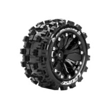 Louise RC ST-MCROSS 1-10 Stadium Truck Tire Set Mounted Sport Black 2.8 Wheels 1/2-Offset Hex 12mm LR-T3272SBH