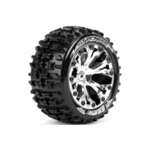 Louise RC ST-PIONEER 1-10 Stadium Truck Tire Set Mounted Soft Chrome 2.8 Wheels 1/2-Offset Hex 12mm LR-T3227SCH