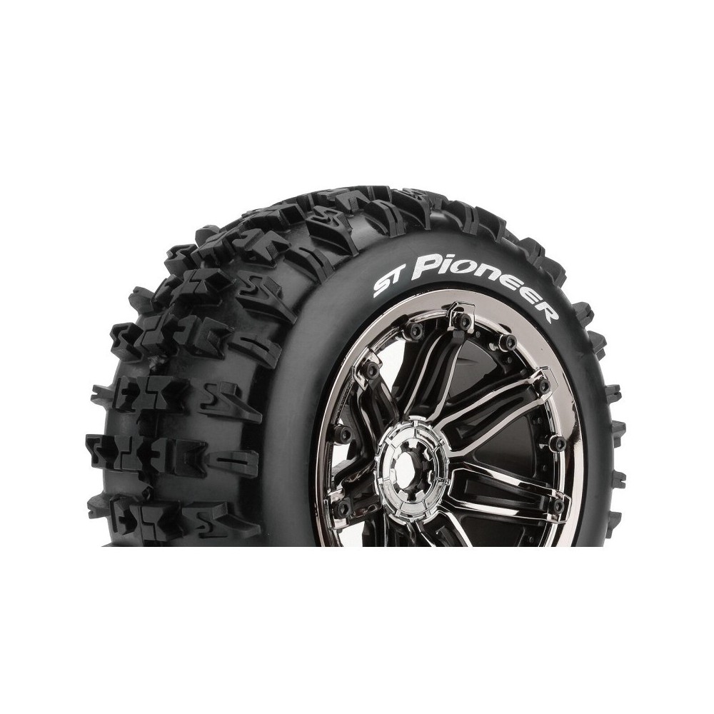 Louise RC ST-PIONEER 1-8 Stadium Truck Tire Set Mounted Sport Black Chrome 3.8 Bead Style Wheels LR-T3287BC Louise RC ST-PIONEER 1-8 Stadium Truck Tire Set Mounted Sport Black Chrome 3.8 Bead Style Wheels LR-T3287BC