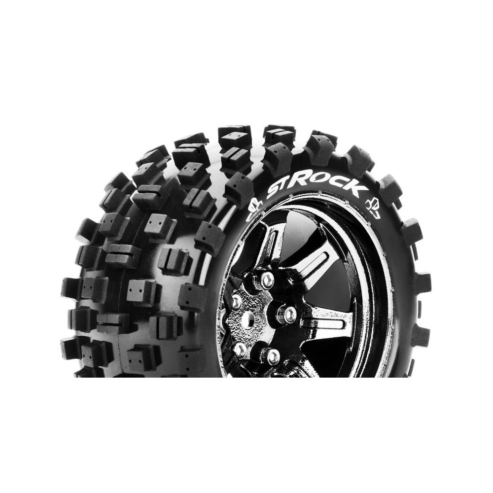 Louise RC ST-ROCK 1-10 Stadium Truck Tire Set Mounted Sport Black Chrome 2.8 Wheels Hex 14mm LR-T3273SBCM Louise RC ST-ROCK 1-10 Stadium Truck Tire Set Mounted Sport Black Chrome 2.8 Wheels Hex 14mm LR-T3273SBCM