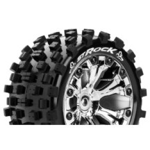 Louise RC ST-ROCK 1-10 Stadium Truck Tire Set Mounted Sport Chrome 2.8 Wheels 1/2-Offset Hex 12mm LR-T3273SCH