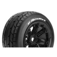 Louise RC ST-ROCKET 1-8 Stadium Truck Tire Set Mounted Sport Black 3.8 Bead Style Wheels Hex 17mm LR-T3286B