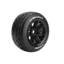 Louise RC ST-ROCKET 1-8 Stadium Truck Tire Set Mounted Sport Black 3.8 Bead Style Wheels Hex 17mm LR-T3286B