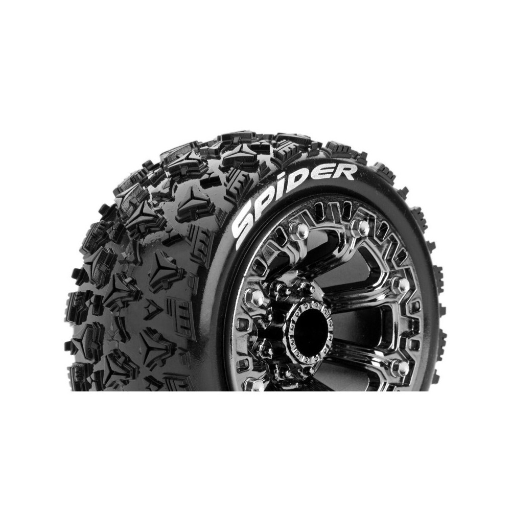 Louise RC ST-SPIDER 1-16 Truck Tire Set Mounted Sport Black Chrome 2.2 Wheels Hex 12mm LR-T3200SBC Louise RC ST-SPIDER 1-16 Truck Tire Set Mounted Sport Black Chrome 2.2 Wheels Hex 12mm LR-T3200SBC