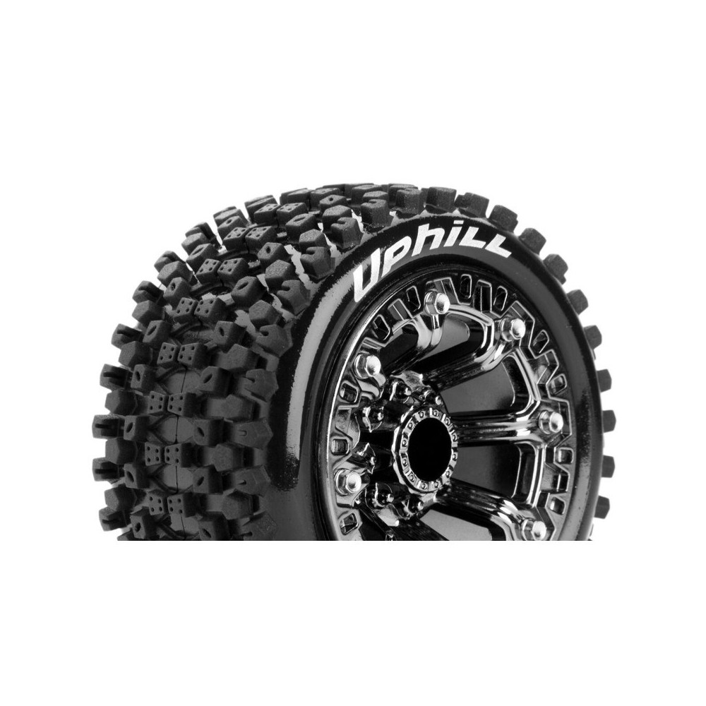 Louise RC ST-UPHILL 1-16 Truck Tire Set Mounted Sport Black Chrome 2.2 Wheels LR-T3279SBC Louise RC ST-UPHILL 1-16 Truck Tire Set Mounted Sport Black Chrome 2.2 Wheels LR-T3279SBC