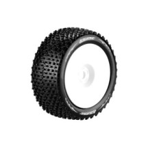 Louise RC T-PIRATE 1-8 Truggy Tire Set Mounted Soft White Wheels 1/2-Offset Hex 17mm LR-T3134SWH
