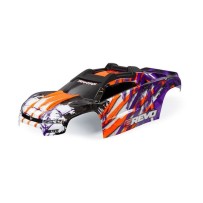 Carrocería Traxxas E-Revo púrpura con parrilla, ventanas y calcas instaladas – TRX8611T