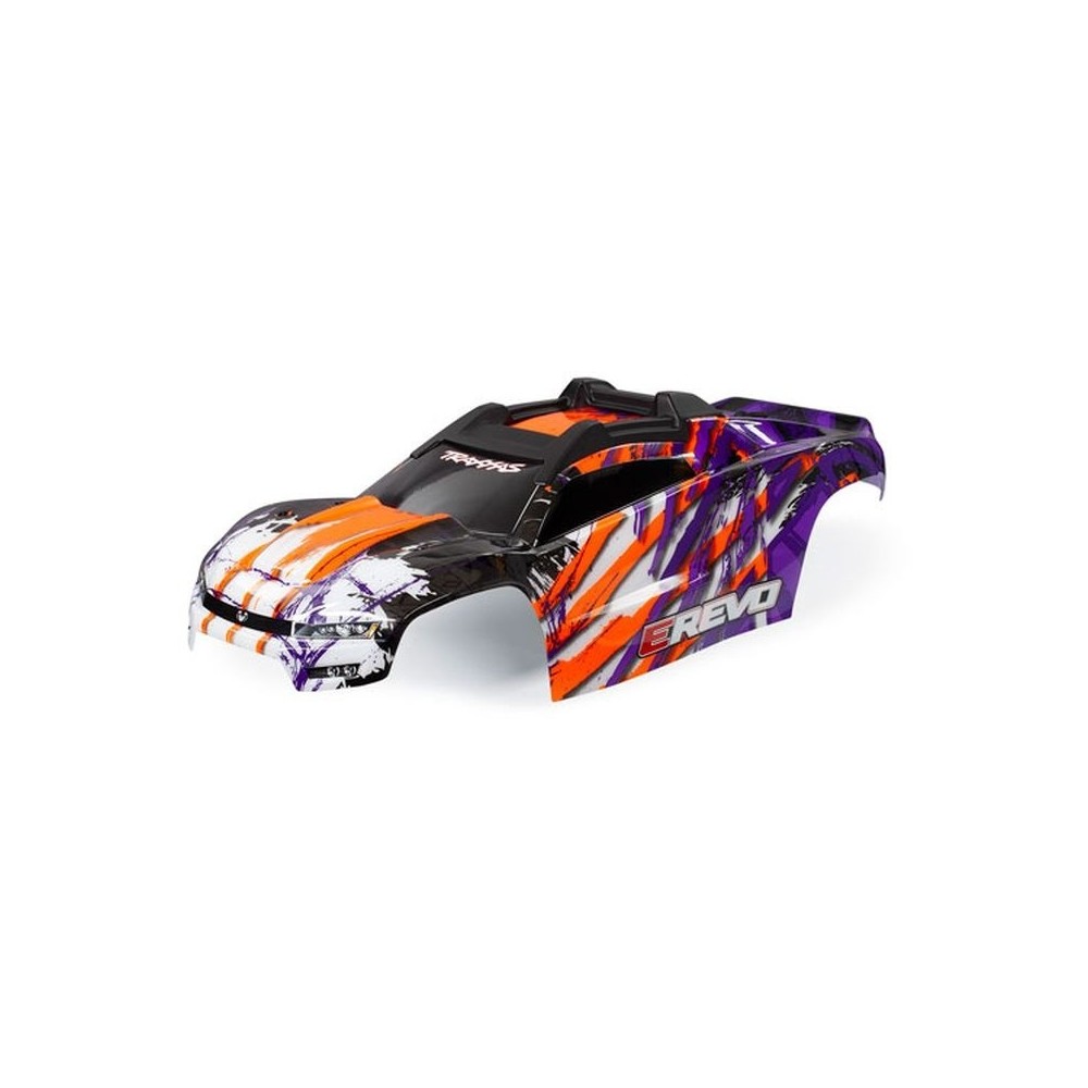 Carrocería Traxxas E-Revo púrpura con parrilla, ventanas y calcas instaladas – TRX8611T Carrocería Traxxas E-Revo púrpura con parrilla, ventanas y calcas instaladas – TRX8611T