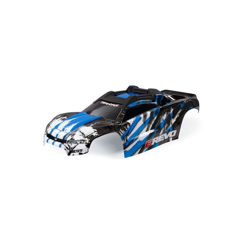 Carrocería Traxxas E-Revo azul con parrilla, ventanas y calcas instaladas – TRX8611X Carrocería Traxxas E-Revo azul con parrilla, ventanas y calcas instaladas – TRX8611X