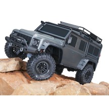 Coche RC Traxxas TRX-4 Defender 1/10 4WD RTR con carrocería sin clips en color plata TRX82256-4-SLVR