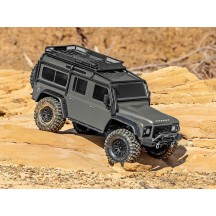 Coche RC Traxxas TRX-4 Defender 1/10 4WD RTR con carrocería sin clips en color plata TRX82256-4-SLVR
