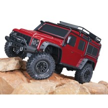 Coche RC Traxxas TRX-4 Defender 1/10 4WD RTR con carrocería sin clips en color rojo TRX82256-4-RED